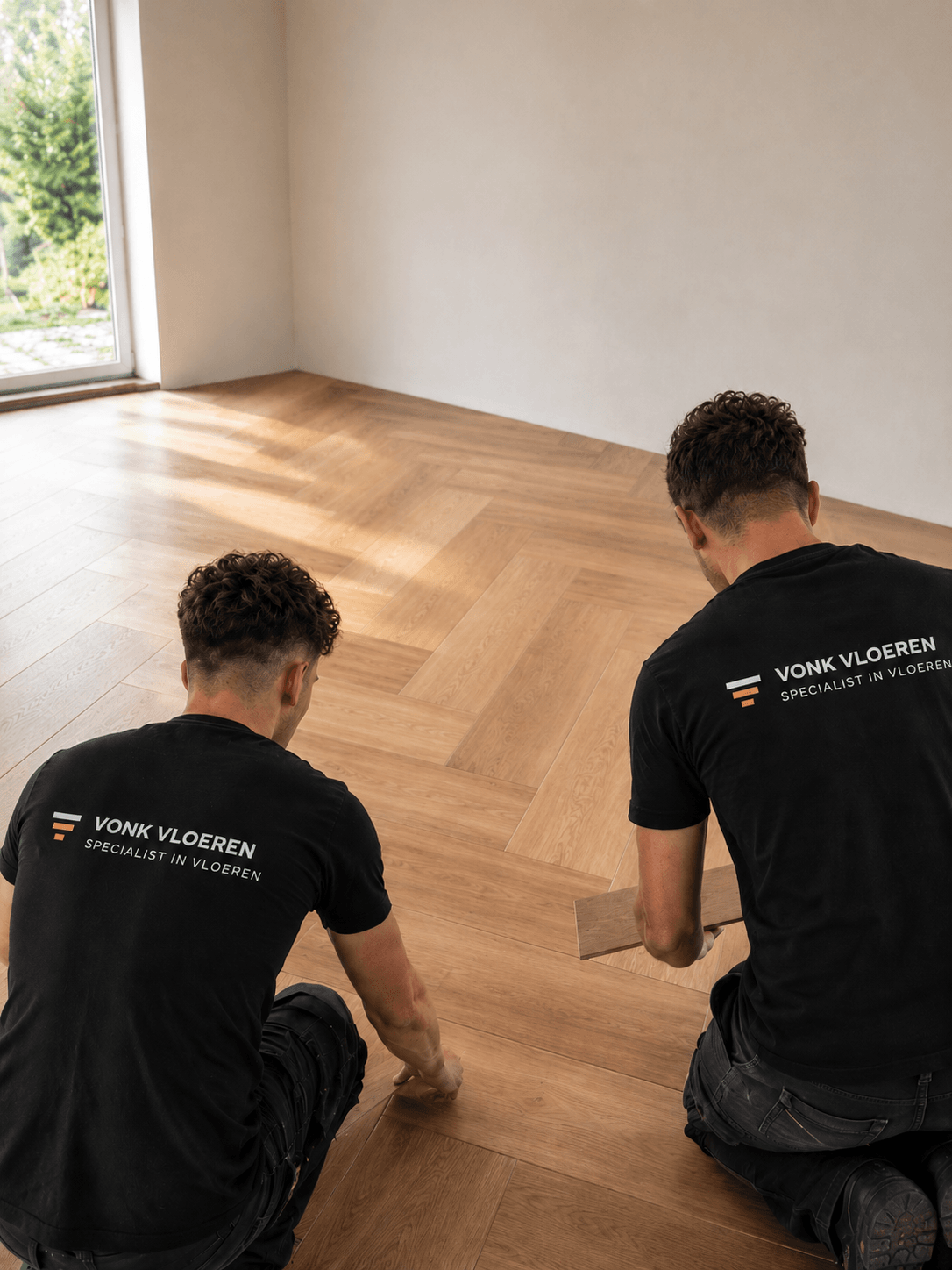Jeremy en Joey Vonk aan het werk